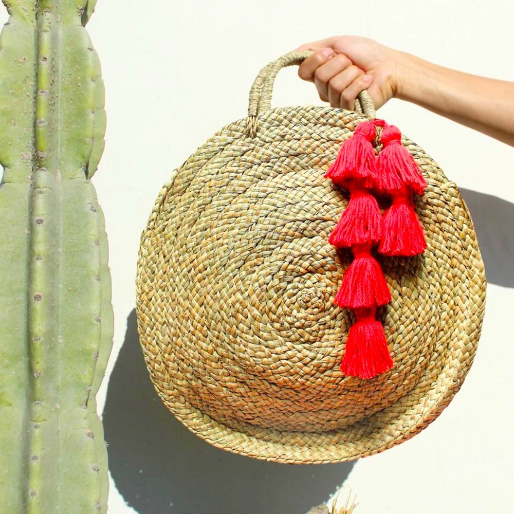 Brunna Straw round handbag